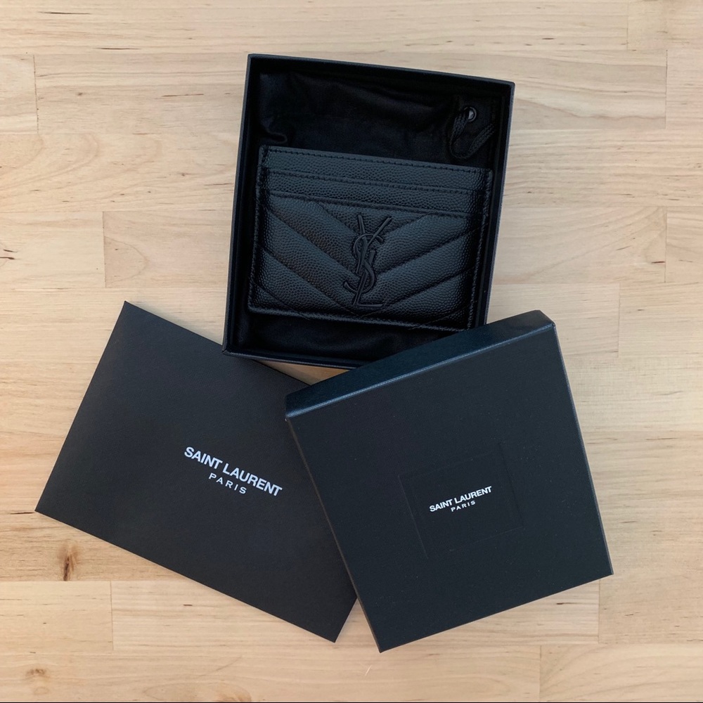 SAINT LAURENT Leather Card Holder
